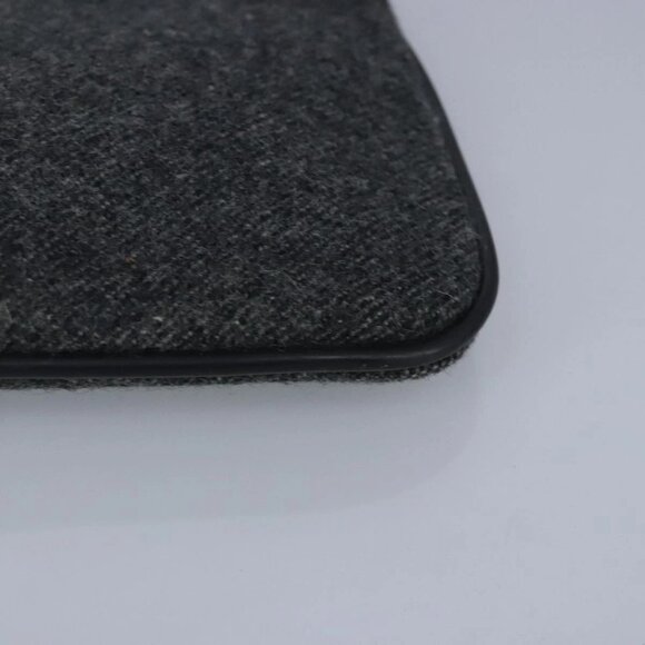 PRADA Pouch Wool Black Auth ti2350 - Picture 4 of 16